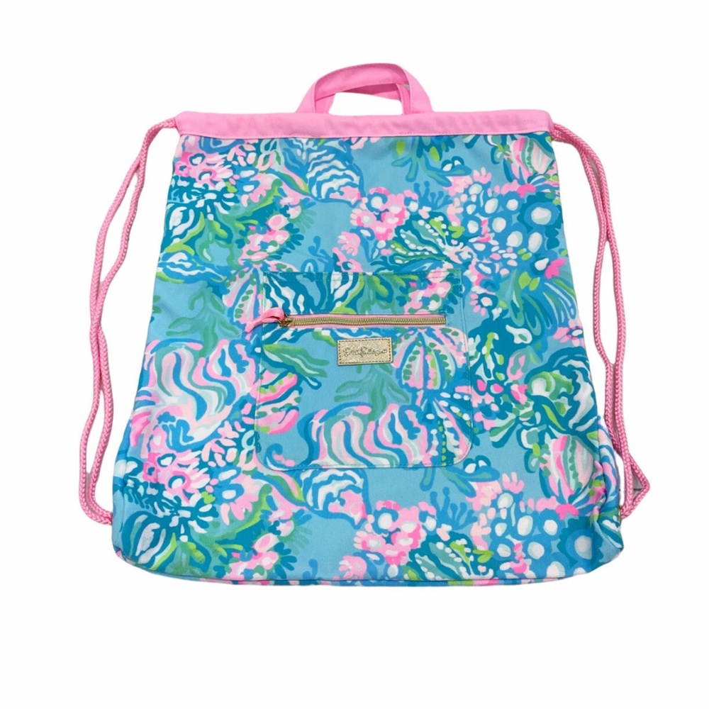 Lilly Pulitzer Aqua La Vista canvas backpack